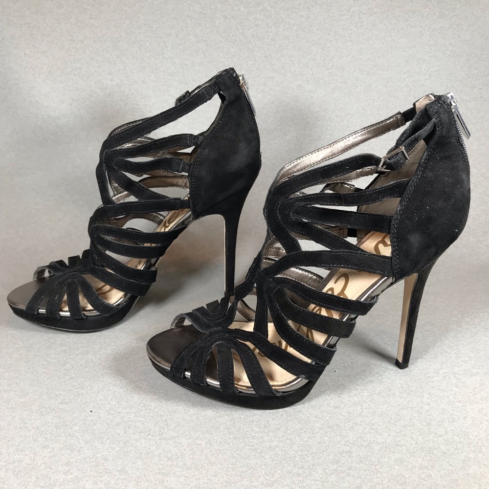 Sam Edelman Eve Caged Suede Peep Toe Sandal